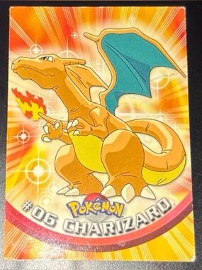 Topps Charizard #06 tv series 1 black label 2000 full Art Rare Rare Creased